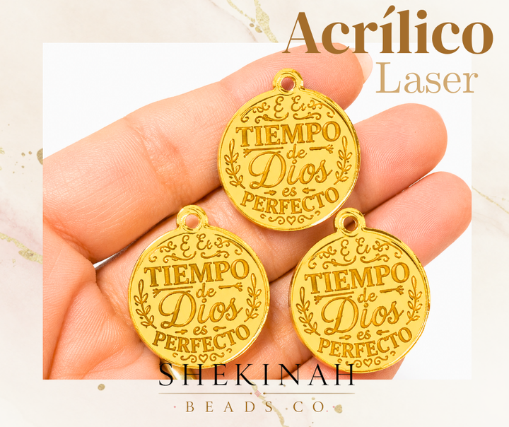 Dijes Acrílicos Grabados Láser 25 mm con Mensajes Cristianos