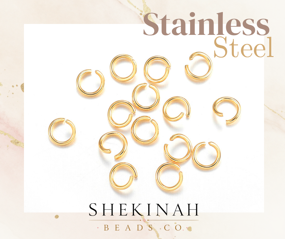 Argollas abiertas doradas estilo stainless steel para bisutería