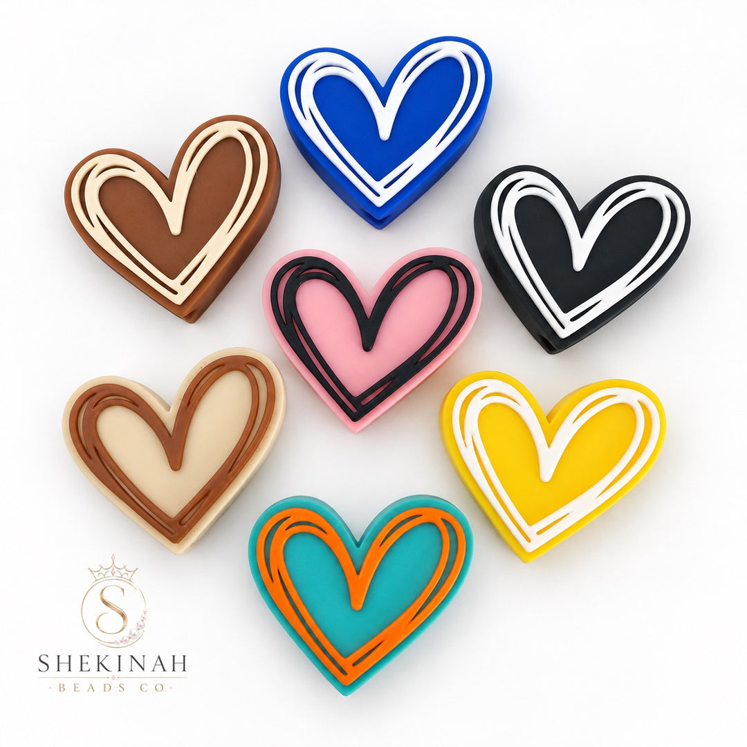 Bead 3D Corazón Outline – Hueco Vertical