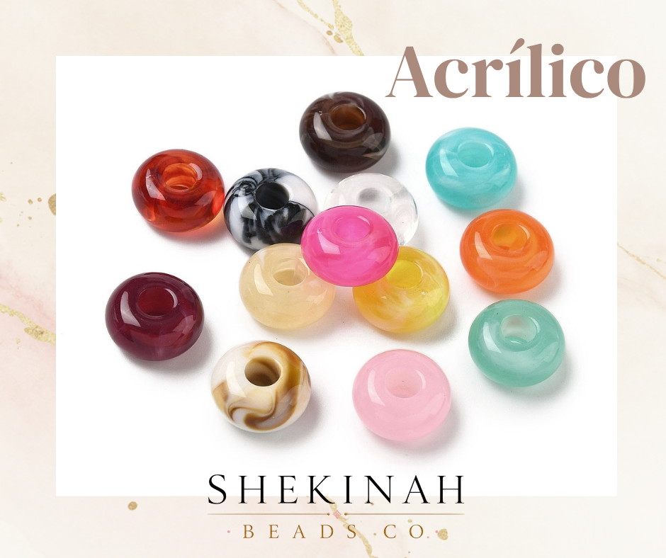 Beads acrílicos rondelle multicolor para bisutería Shekinah Beads Co.