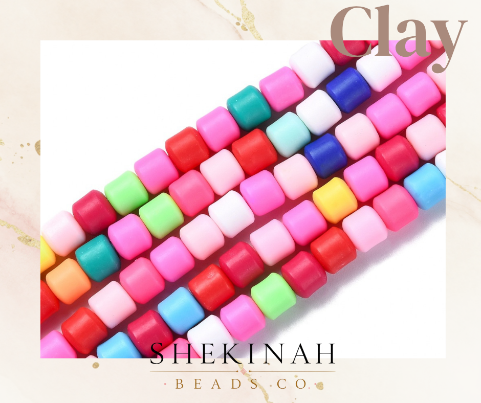 Beads de clay en forma de cubo multicolor para bisutería