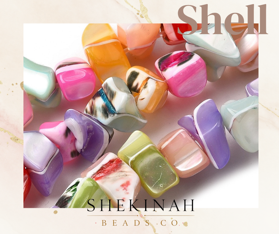 Beads de shell cuadrados multicolor para bisutería creativa