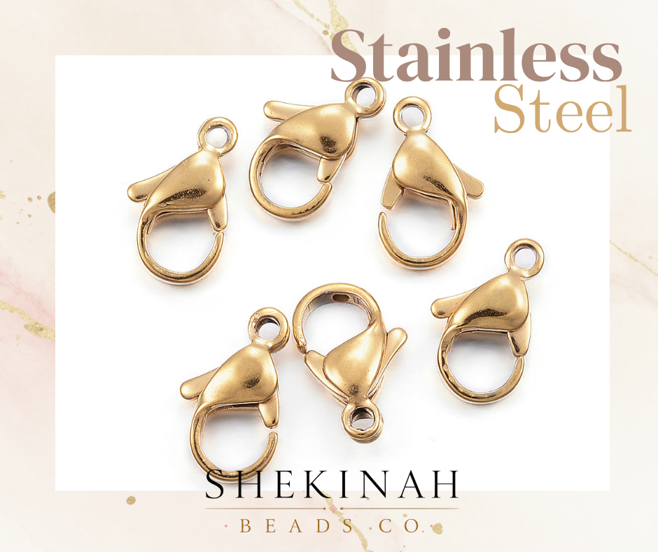 Broches langosta dorados estilo stainless steel para bisutería
