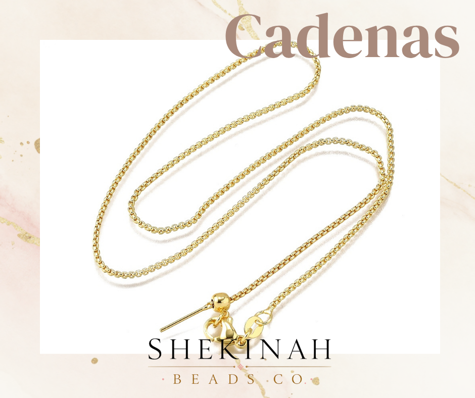 Cadena dorada de soga con broche gold plated para bisutería.