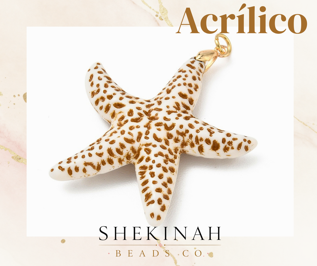 Charm acrílico en forma de estrella de mar.