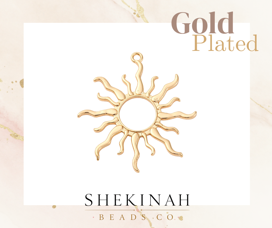 Charm sol dorado estilo gold plated para bisutería