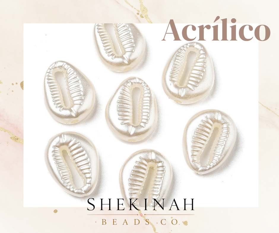 Conchas acrílicas perladas estilo caracol para bisutería Shekinah Beads Co.