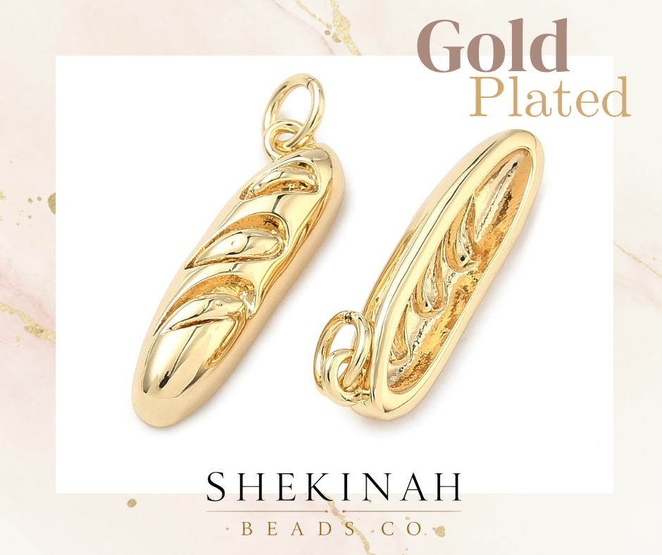 Dije dorado estilo pan de vida para bisutería cristiana y accesorios de fe.