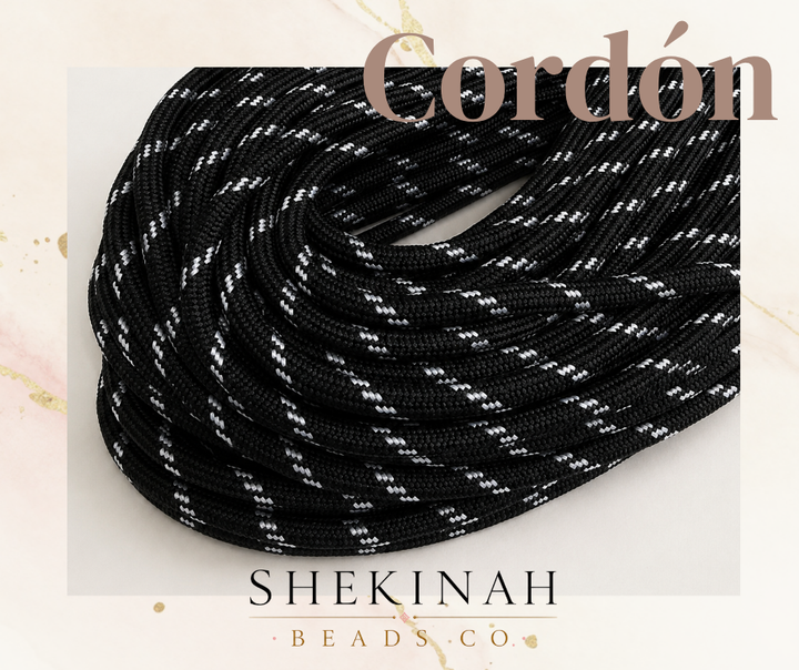 Cordón Paracord con Detalles Blancos 5mm