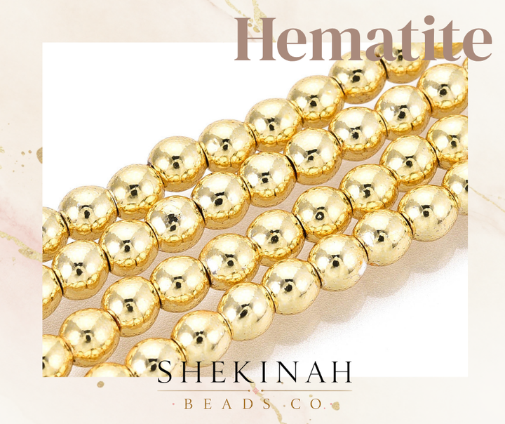 Beads Redondos Hematite Dorado AAA