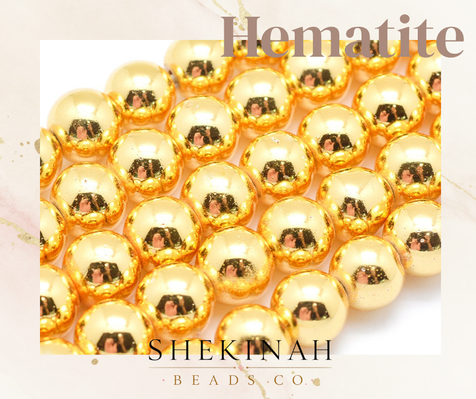 Beads Redondos Hematite Dorado AAA
