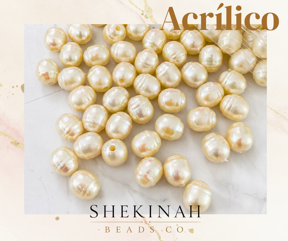 Perlas ovaladas 6mm para pulseras, collares y bisutería elegante.