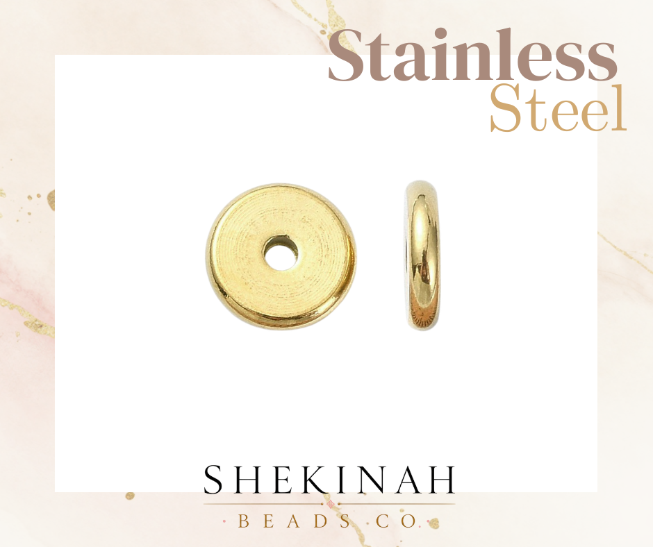 Separador disco dorado estilo stainless steel para bisutería
