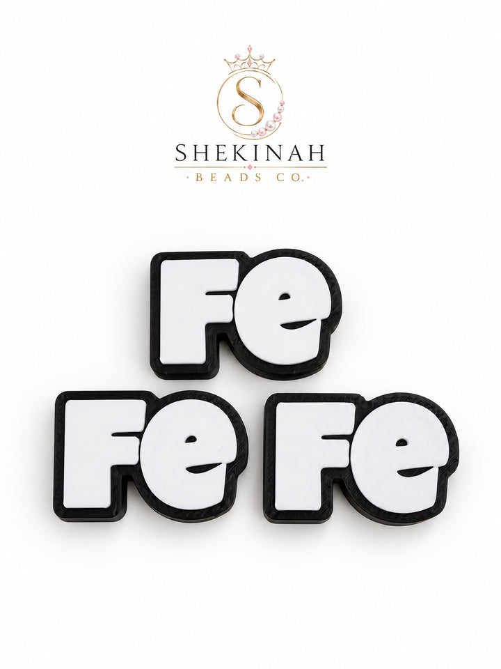 Bead 3D FE con letras blancas y contorno negro