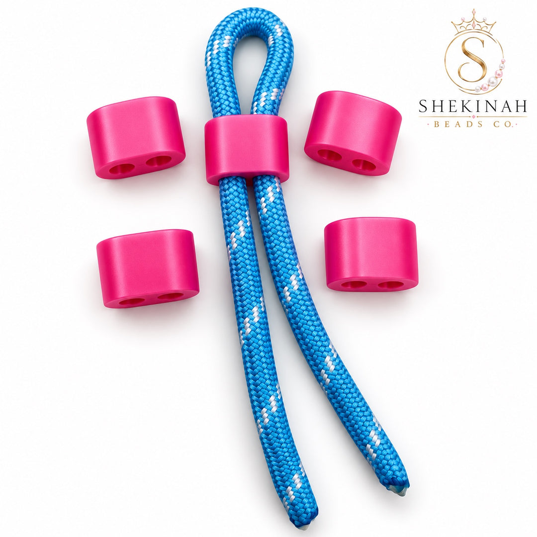 Beads pasadores lisos pequeños rosa de doble orificio para paracord