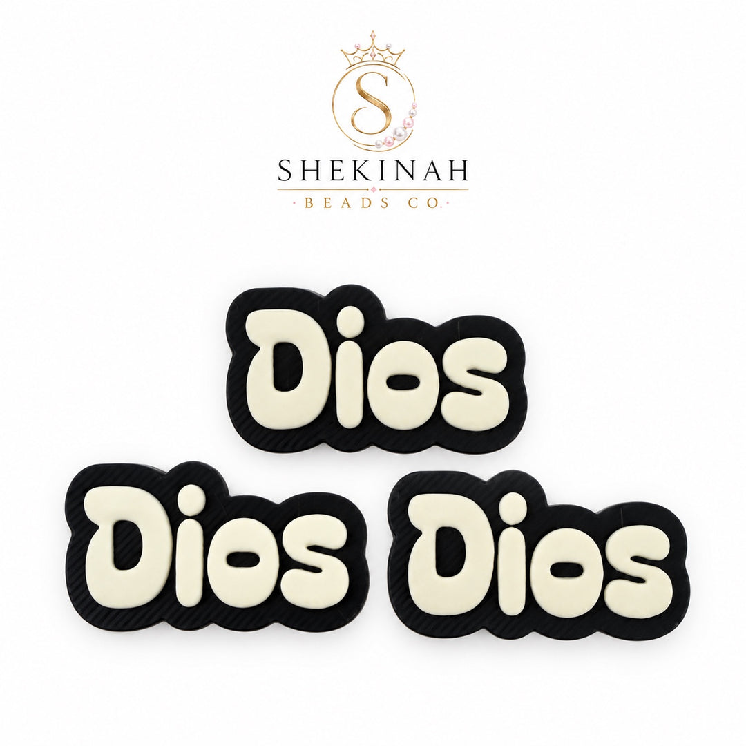 Beads 3D Dios negro y blanco para bisutería, paquete de dos