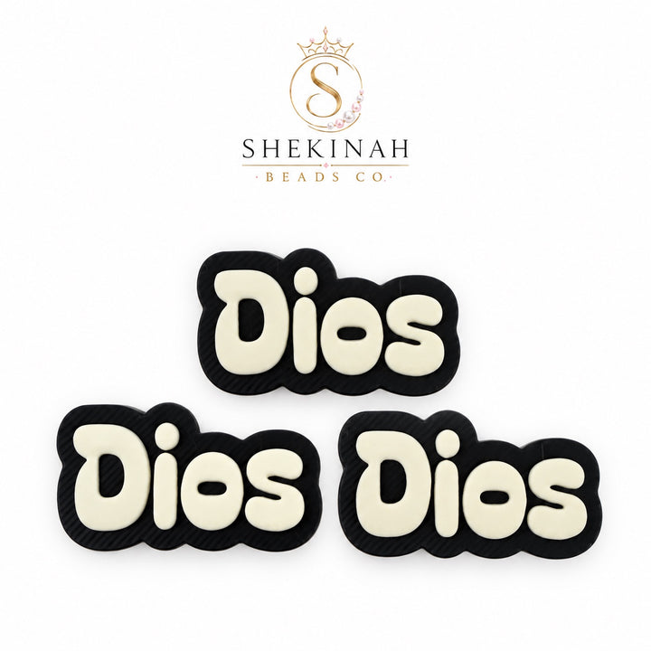 Beads 3D Dios negro y blanco para bisutería, paquete de dos
