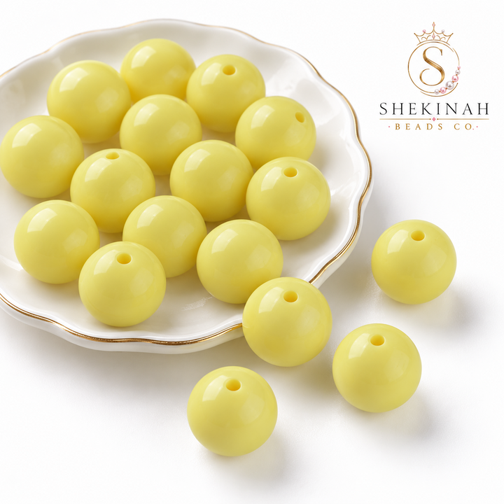 Bolas Chicle color amarillo, paquete de 5 piezas para bisutería