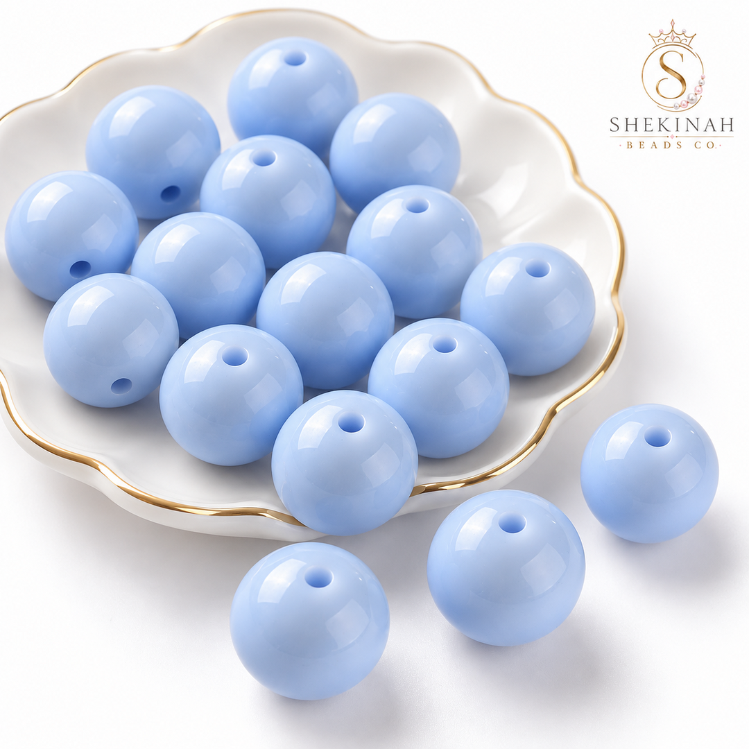 Bolas Chicle color azul bebé, paquete de 5 piezas para bisutería