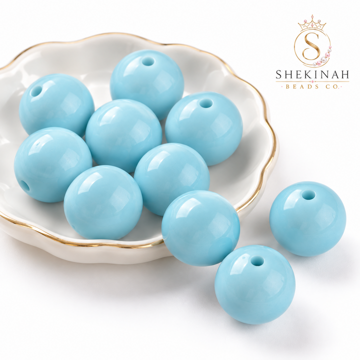 Bolas Chicle color azul claro, paquete de 5 piezas para bisutería