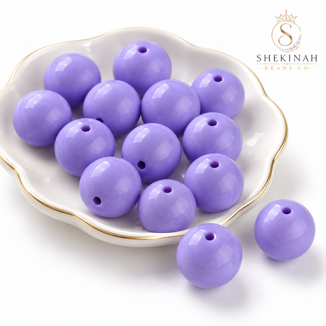 Bolas Chicle color lila, paquete de 5 piezas para bisutería