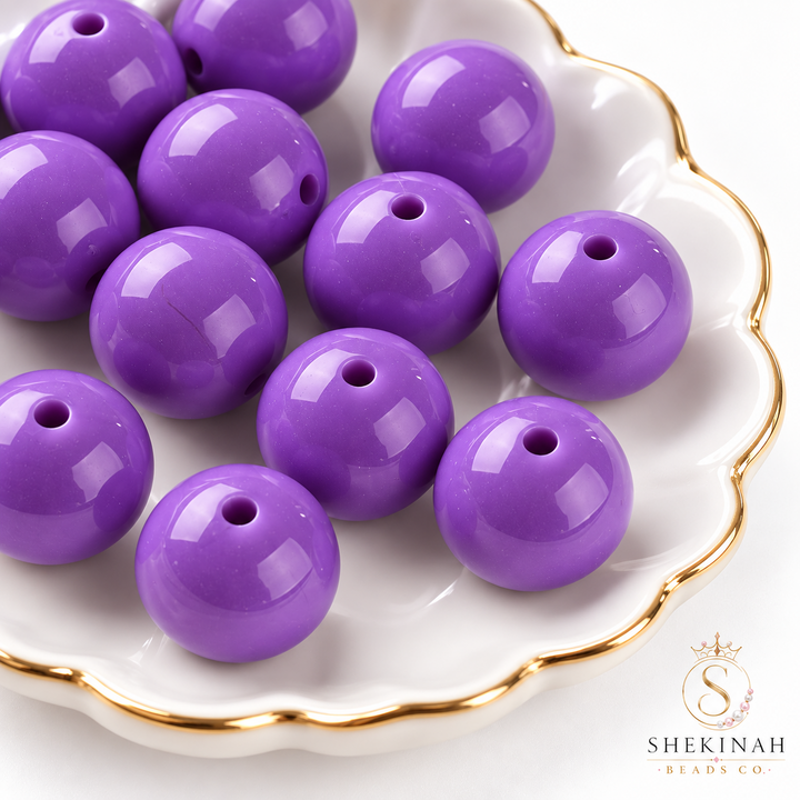 Bolas Chicle color morado, paquete de 5 piezas para bisutería