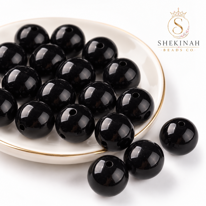 Bolas Chicle color negro, paquete de 5 piezas para bisutería