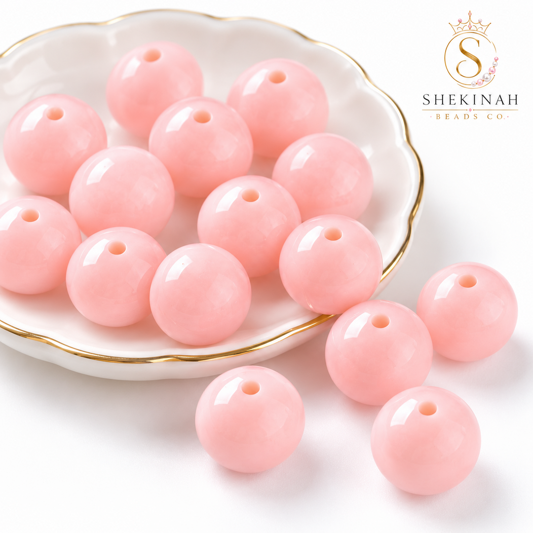 Bolas Chicle color rosa claro, paquete de 5 piezas para bisutería
