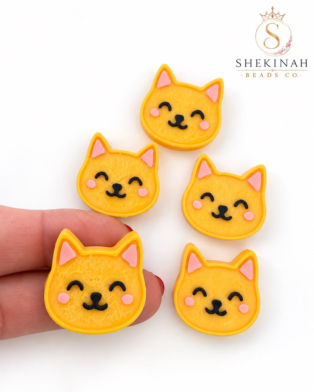 Charm 3D carita de gato amarilla