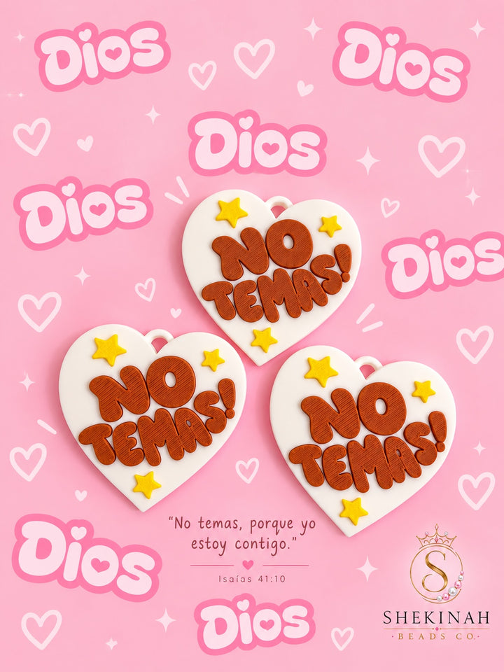 Dije 3D No Temas – Isaías 41:10 – Shekinah Beads Co.