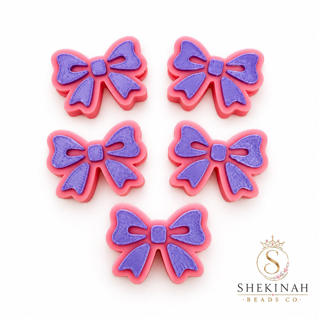 Beads lacito chunky 3D rosa con violeta