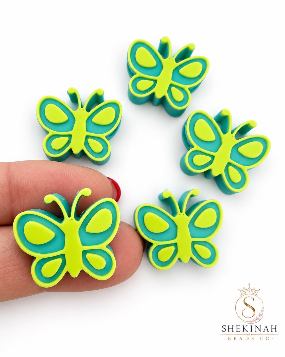 Charm 3D mariposa azul con verde