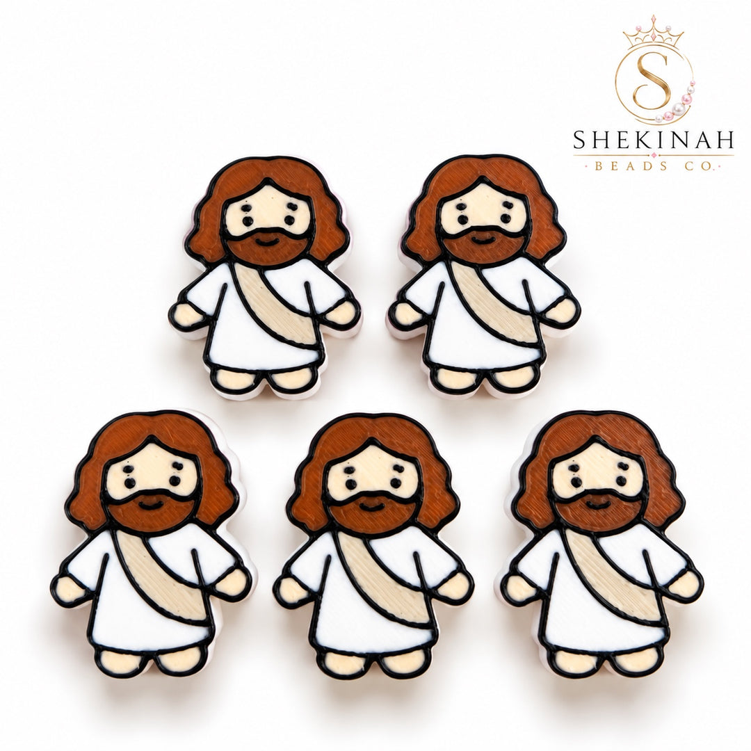 Mini Jesús Chunky Charm 3D de 28 mm con hueco de 5 mm para llaveros y bag charms