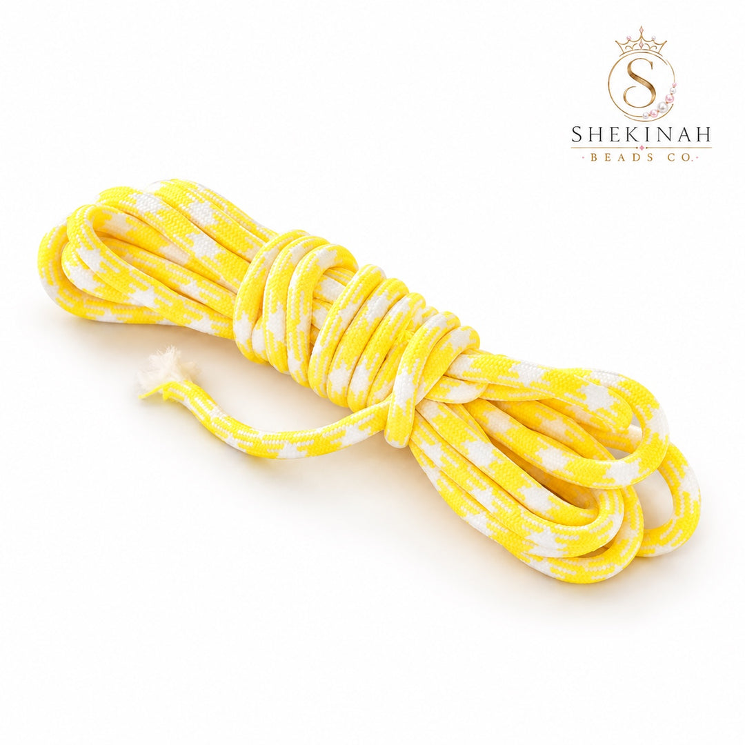 Cordón Paracord 5 mm color amarillo con blanco