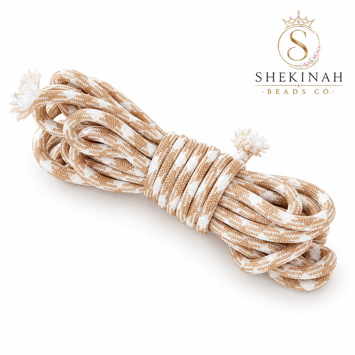 Cordón Paracord 5 mm color beige con blanco