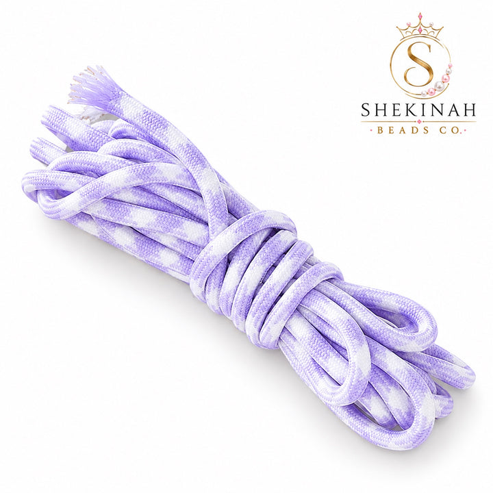 Cordón Paracord 5 mm color lila con blanco