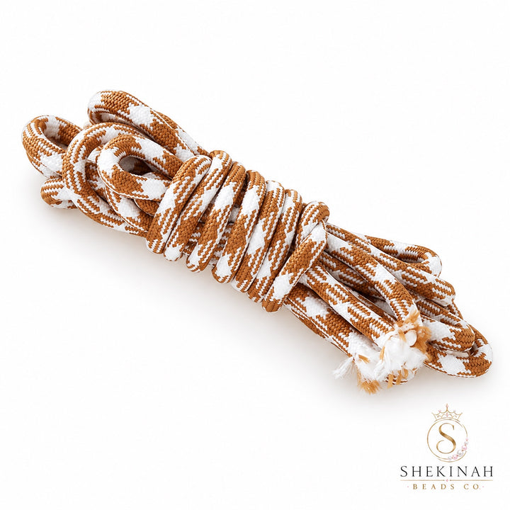 Cordón Paracord 5 mm color marrón con blanco