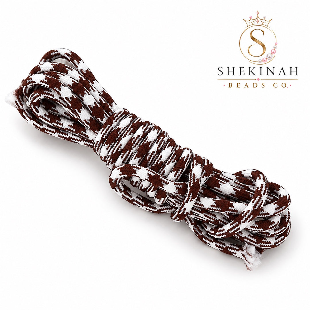 Cordón Paracord 5 mm color marrón oscuro con blanco