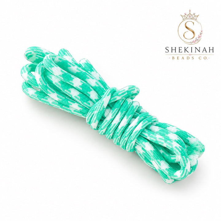 Cordón Paracord 5 mm color menta con blanco