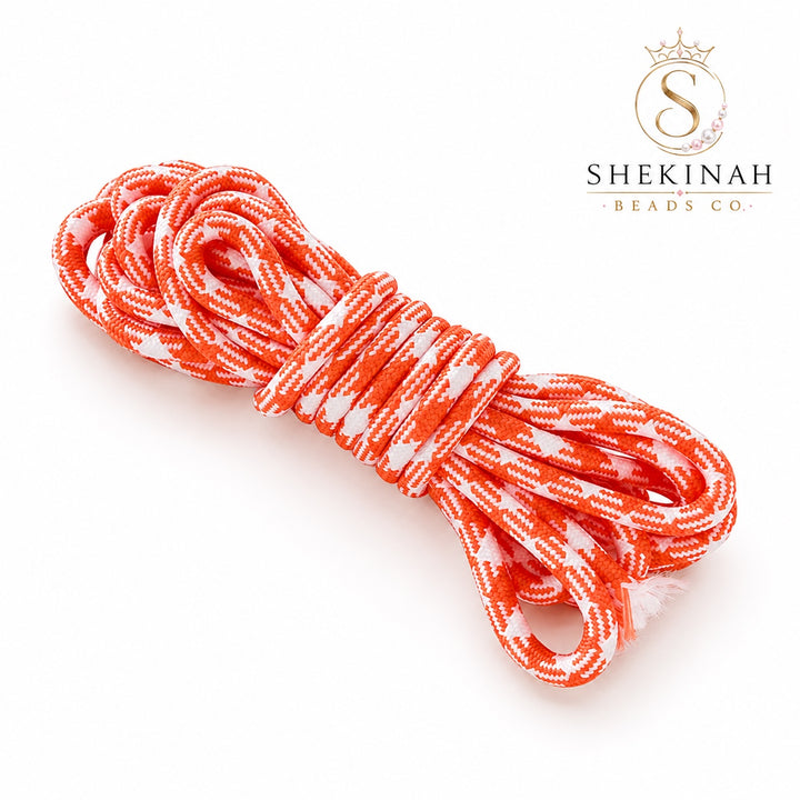Cordón Paracord 5 mm color naranja con blanco
