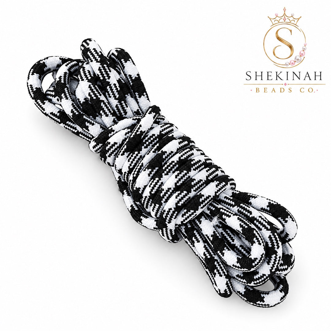 Cordón Paracord 5 mm color negro con blanco