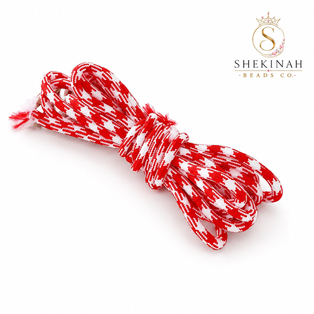 Cordón Paracord 5 mm color rojo con blanco