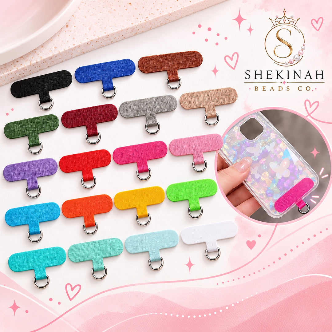 Parches para colgante de celular con argolla metálica, colores surtidos, paquete de 2 piezas