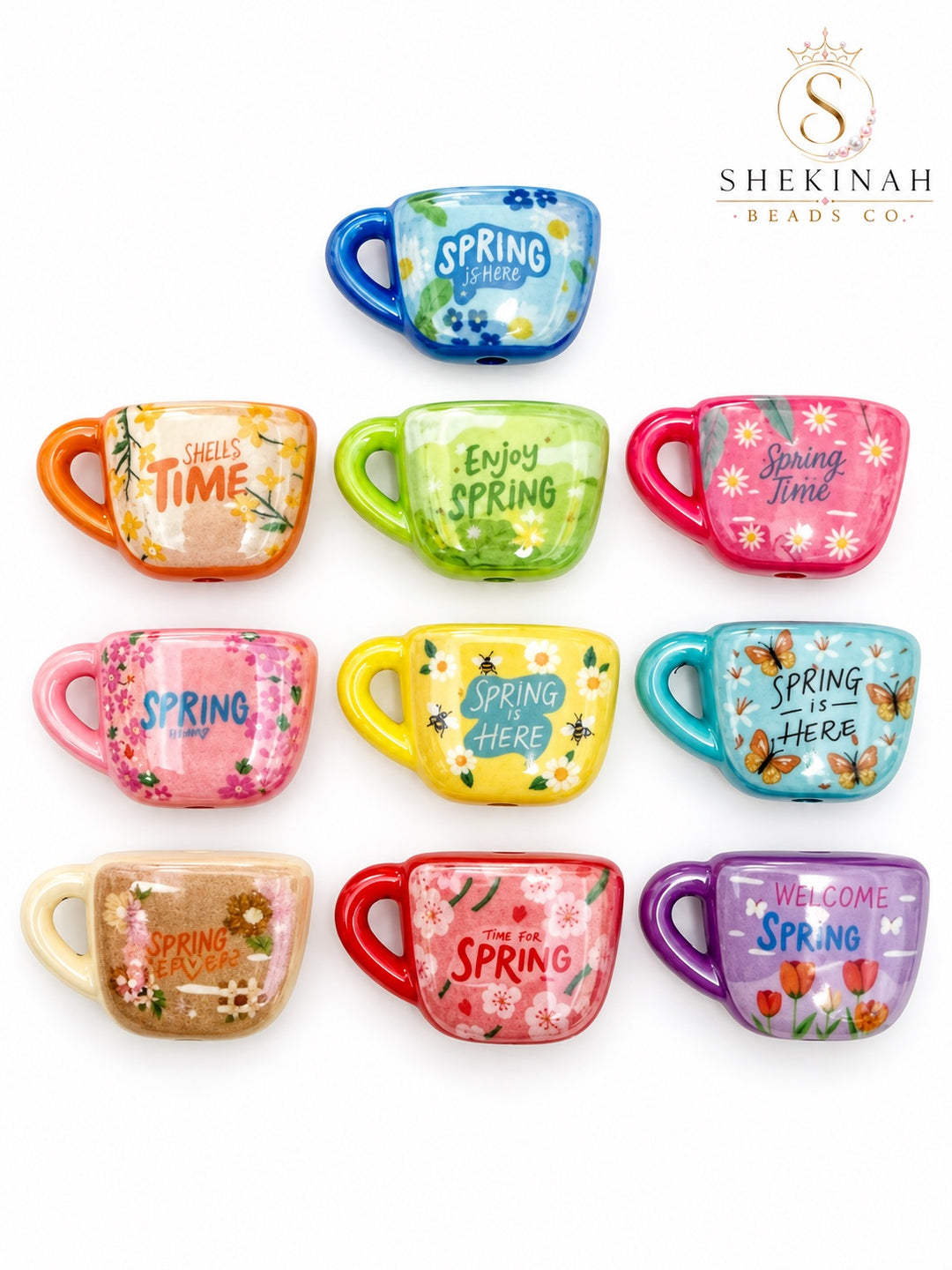 Spring Time Cup bead surtido de 25 mm con hueco de 2 mm