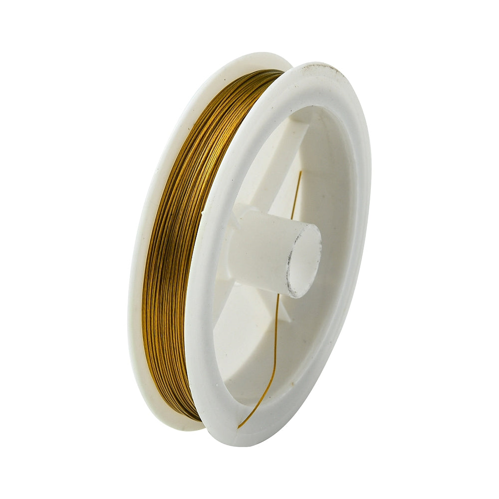 Tiger Tail Goldenrod nylon-coated stainless steel de 0.45 mm, rollo de 50 metros